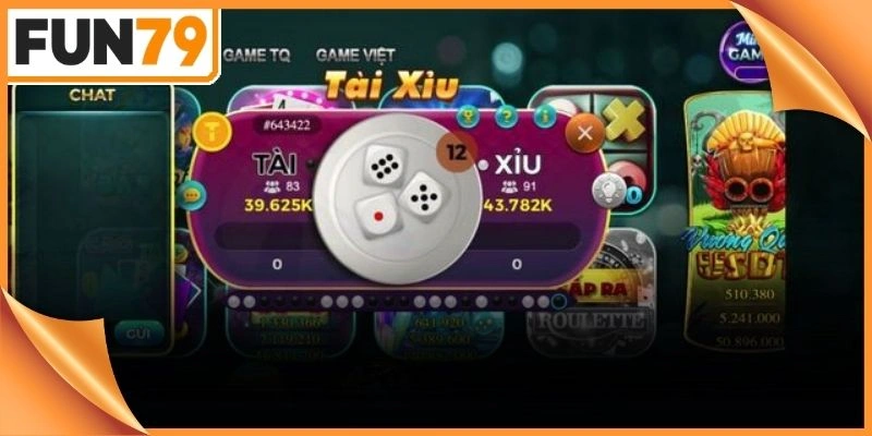 Hệ thống hiển thị các ô số đơn lẻ từ một đến sáu trên màn hình Tài Xỉu Online